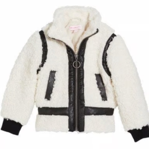 NWT Design History Winter White Faux Fur Zip Jacket SZ S